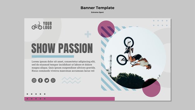 Extreme Sport Banner Template – Free Download Free Stock Photo