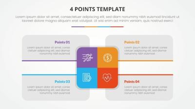 4 Points Stage Template Infographic Concept for Slide Presentations – Free Download