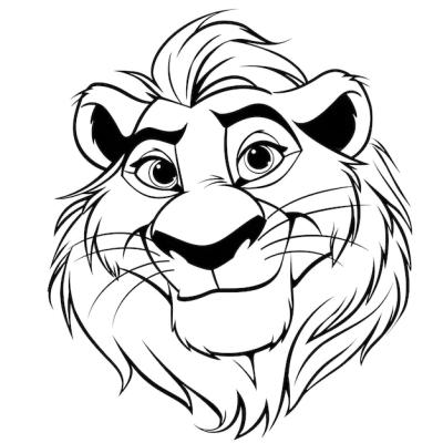 A Drawing of a Lion Head Featuring a Lion – Free Download