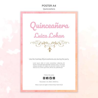 Quinceanera Party Poster Template – Free Download