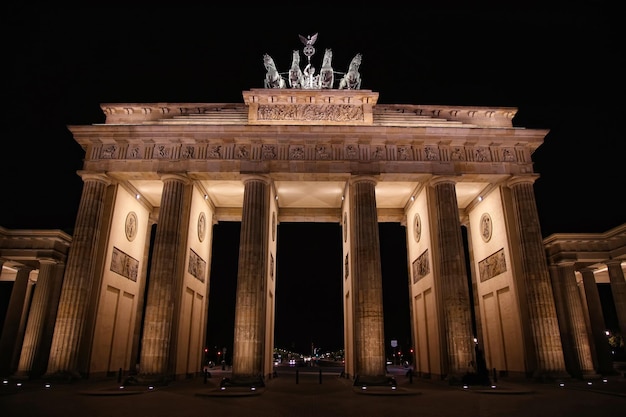 Brandenburg Gate at Night in Berlin, Germany – Free Stock Photo Download