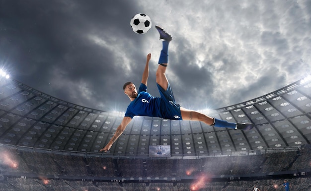 Professional Stadium Soccer Players in Action – Free Stock Photo, Download Free