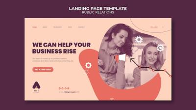 Public Relations Landing Page Template Photo – Free Download