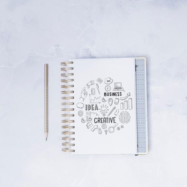 Top View Notepad Mock-Up for Creative Projects – Free Download