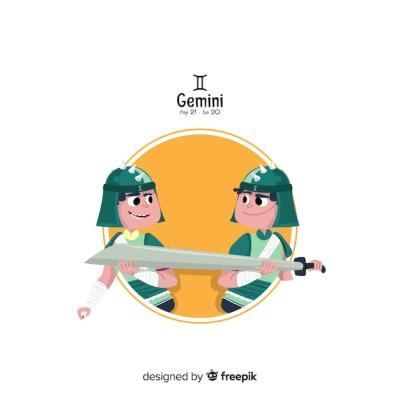 Hand-Drawn Gemini Character Vector Template – Free to Download