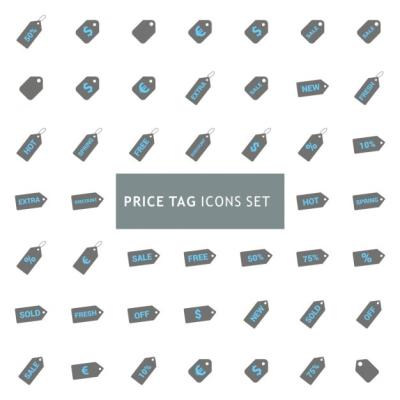 Price Tag Icon Set – Free Download for Stock Photos