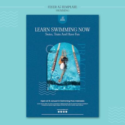 Swimming Flyer Template with Photo – Free Download