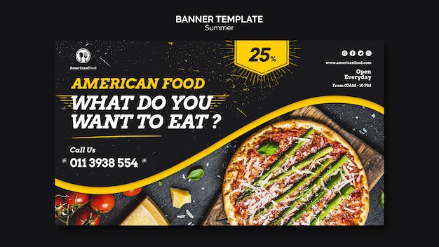 American Food Banner Template – Free Download