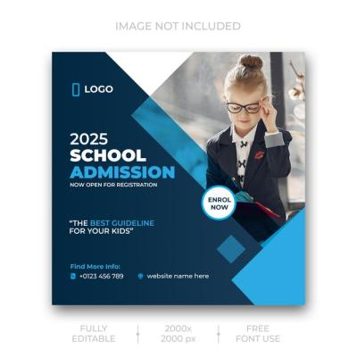 School Admission Social Media Post Template – Free Download