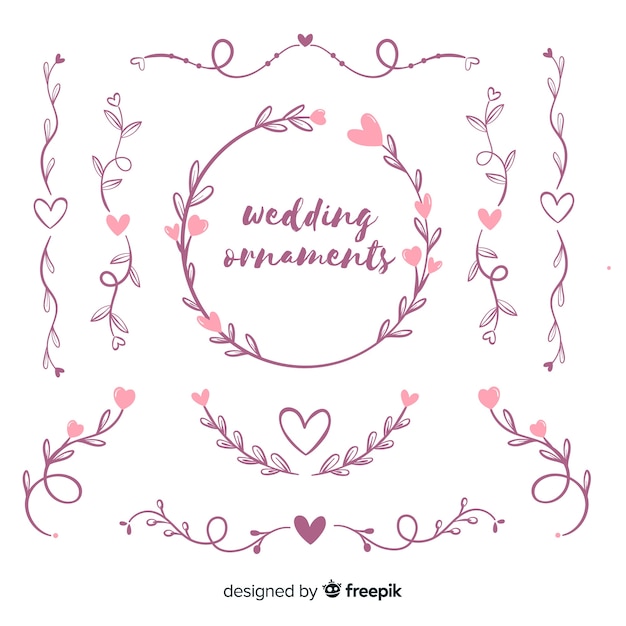 Hand Drawn Wedding Ornament Collection – Free Download