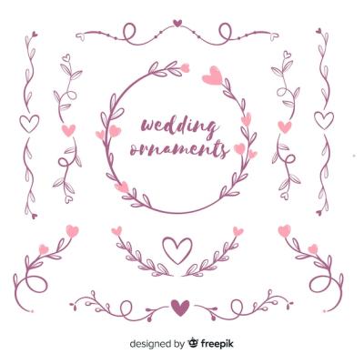 Hand Drawn Wedding Ornament Collection – Free Download