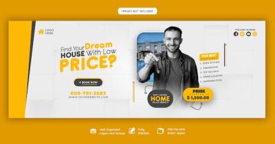 Real Estate House Property Facebook Cover Banner Template – Free to Download