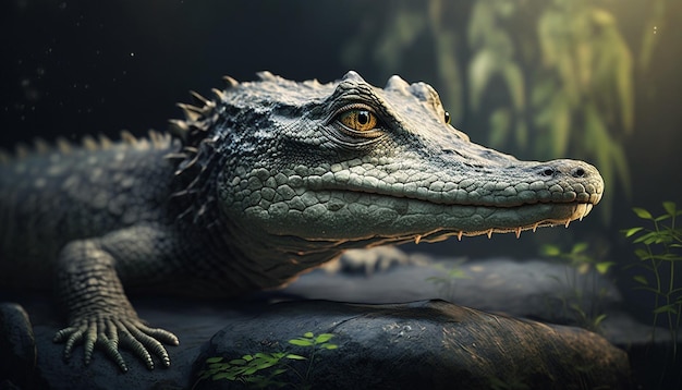 Beautiful Natural Crocodile Head – Free Download