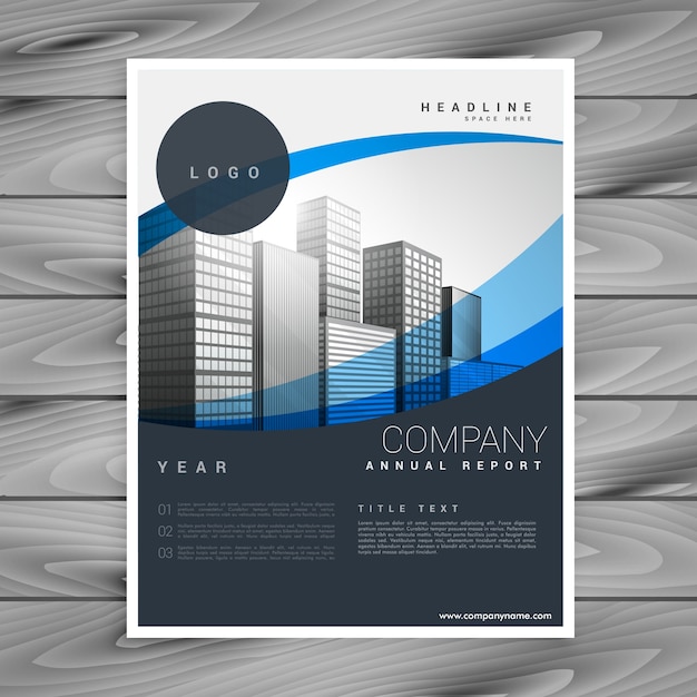 Elegant Blue Wavy Brochure Design Template – Free Download