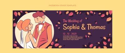 Hand Drawn Wedding Facebook Cover Template – Free Download