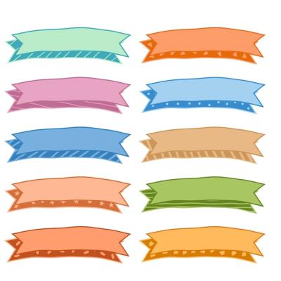 Classic Hand-Drawn Colorful Ribbons Set – Free Download