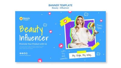 Beauty Influencer Banner Template – Free Download