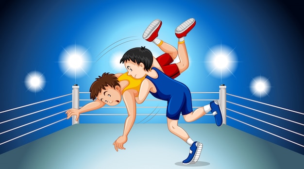 Wrestlers Fighting in the Ring – Free Stock Photo, Download for Free