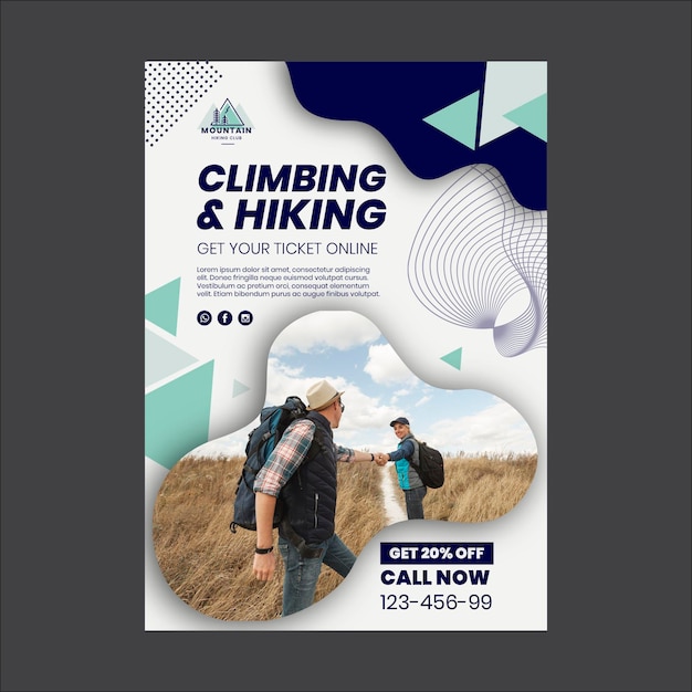 Climbing and Hiking Poster Template – Free to Download