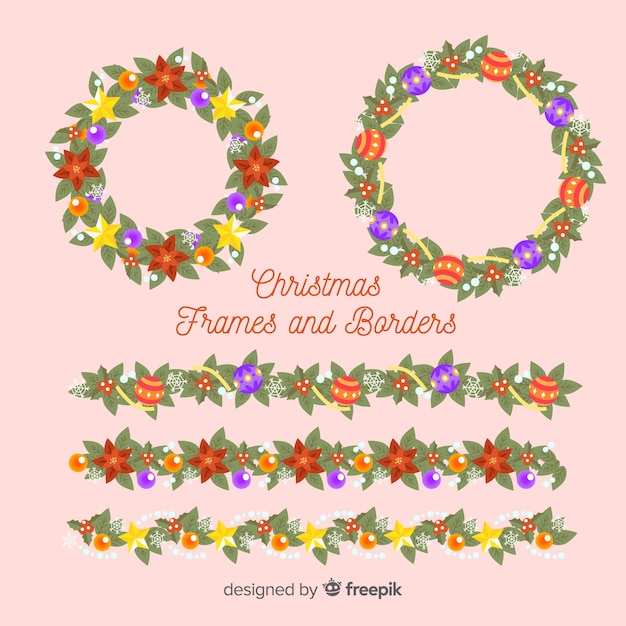 Lovely Set of Christmas Borders and Frames – Free Download