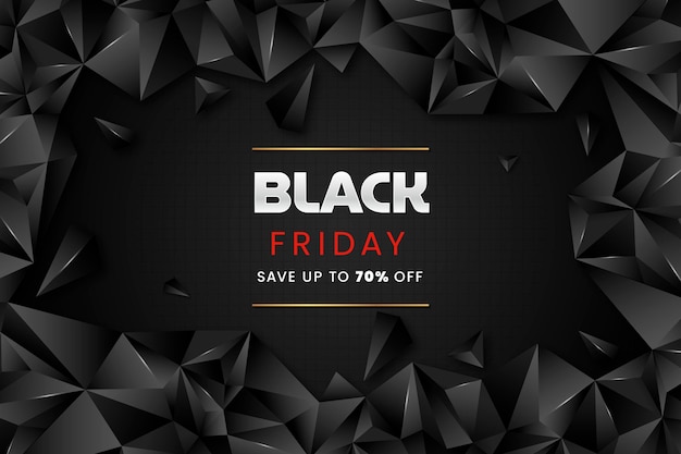 Realistic Polygonal Black Friday Background – Free Download