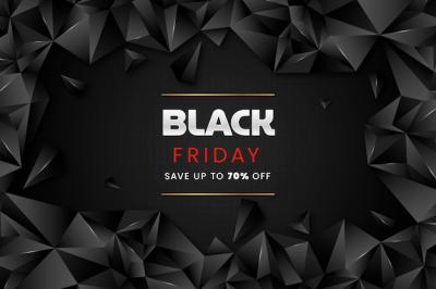 Realistic Polygonal Black Friday Background – Free Download