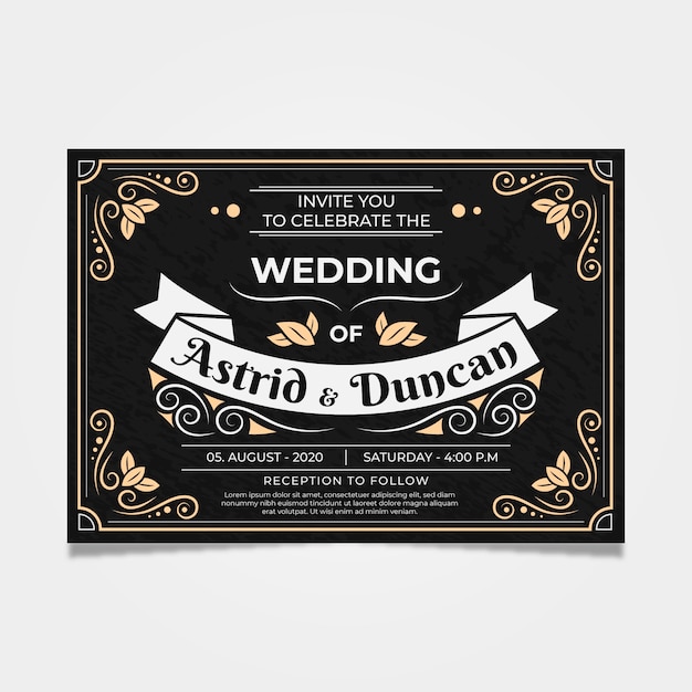 Retro Wedding Invitation Template – Free to Download