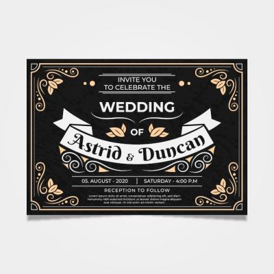 Retro Wedding Invitation Template – Free to Download