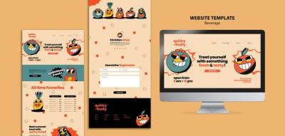 Creative Beverage Characters Design Template for Your Website – Free Download