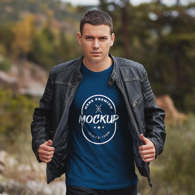 Mockup Design of Man Wearing T-shirt – Free to Download