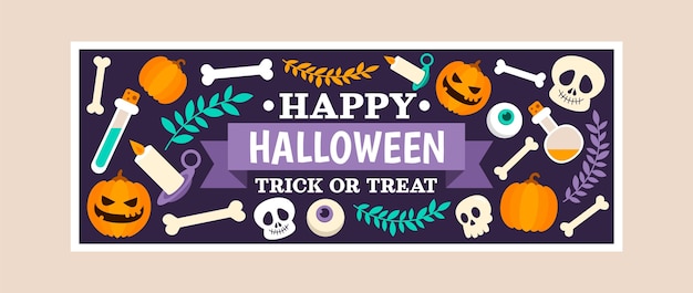 Flat Halloween Social Media Cover Template – Free to Download