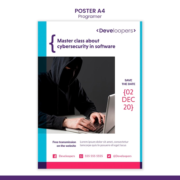 Poster Programmer Ad Template for Creative Projects – Free Download