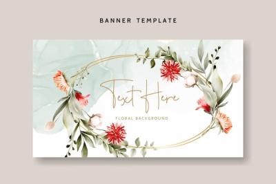 Bohemian Floral Background with Vintage Flowers and Leaves – Free Download