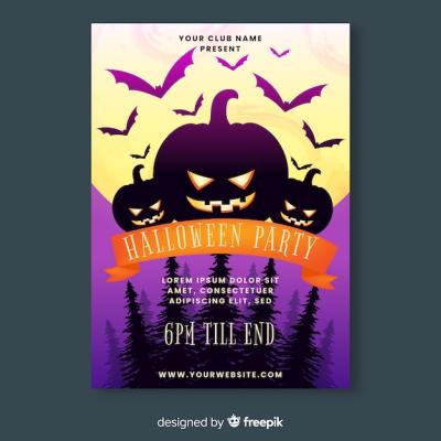 Scary Halloween Party Poster Template – Free Download