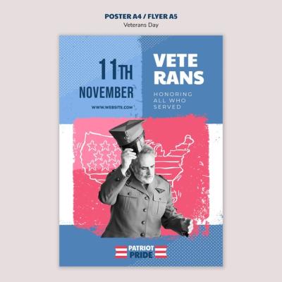 Vertical Poster Template for USA Veteran’s Day Celebration – Free to Download