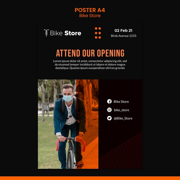 Vertical Poster Design for Bike Store – Free Download