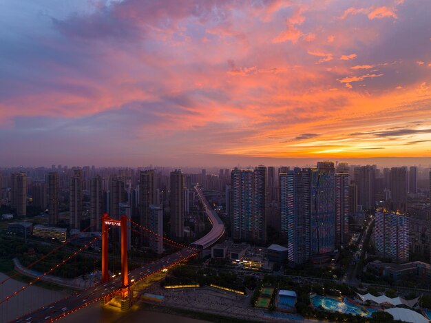 Wuhan Summer City Landmark and Skyline Scenery – Free to Download