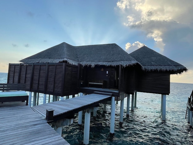 A Wooden Jetty in a Luxury Resort Baa Atoll Maldives – Free Download