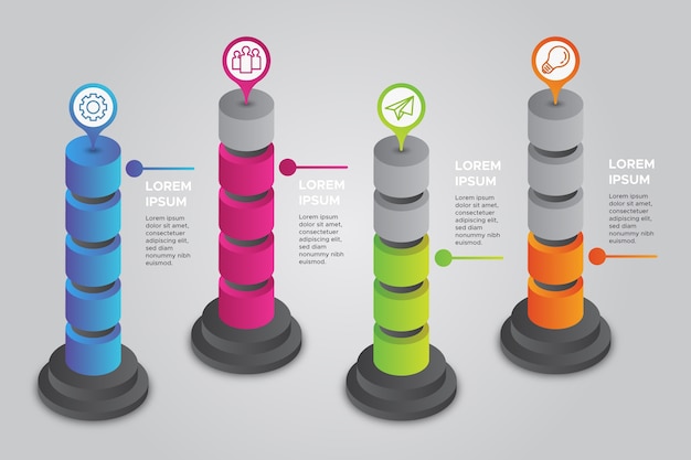 Isometric Infographics Concept: Free Stock Photo for Download