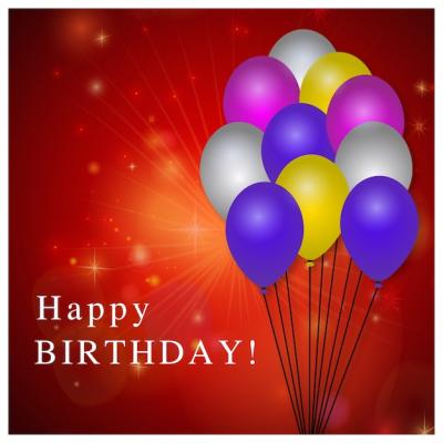 Red Birthday Template with Balloons – Free Download