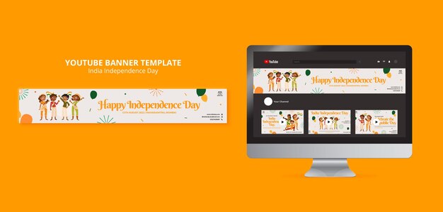 Indian Independence Day Flat Design Template – Free Download