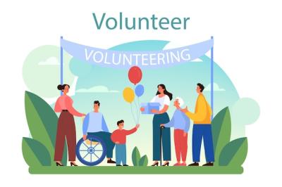 Volunteer Concept: Charity and Community Support for the Disabled – Free Download