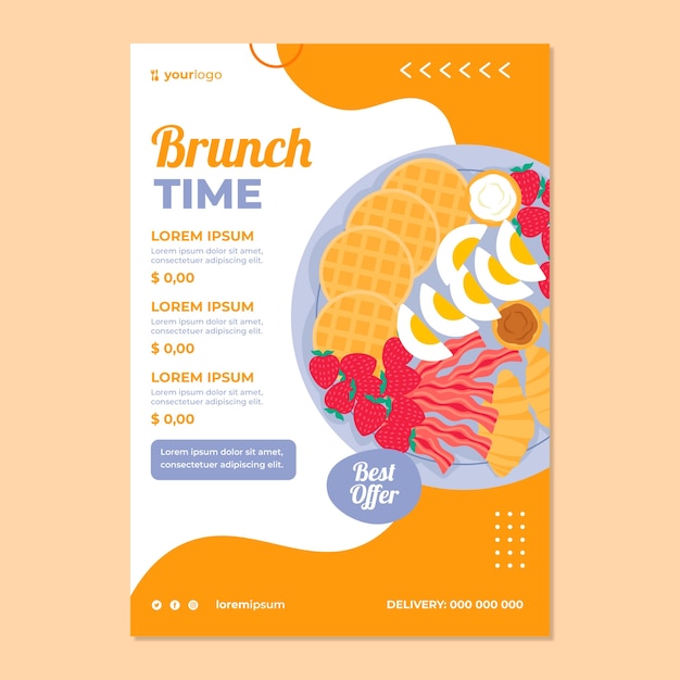 Hand Drawn Breakfast Flyer Template – Free Download