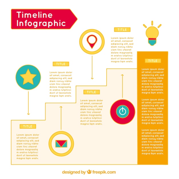 Five-Step Timeline Infographic – Download Free Stock Photo