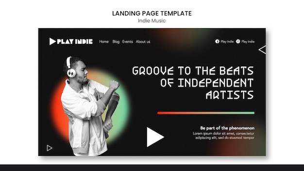 Gradient Indie Music Landing Page Template – Free Download