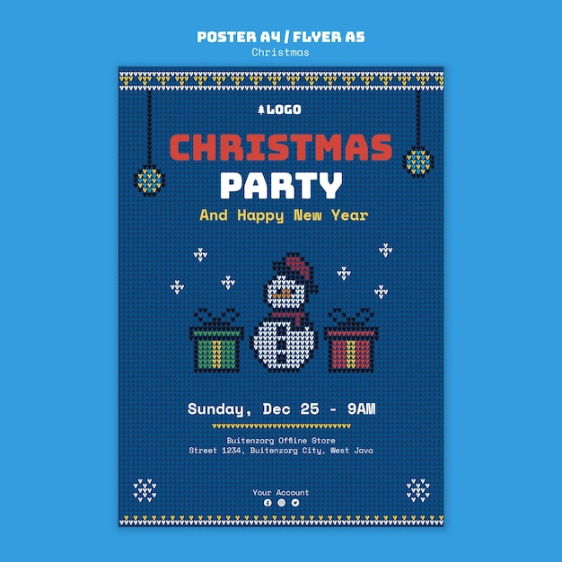 Flat Design Christmas Template – Free Download