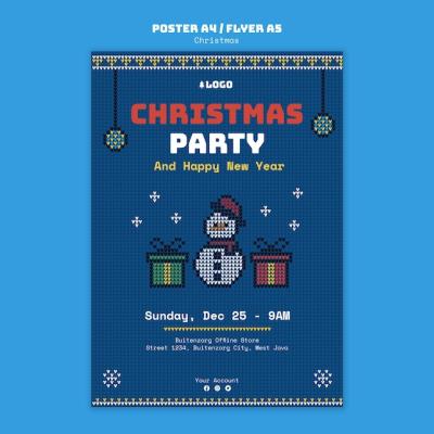 Flat Design Christmas Template – Free Download