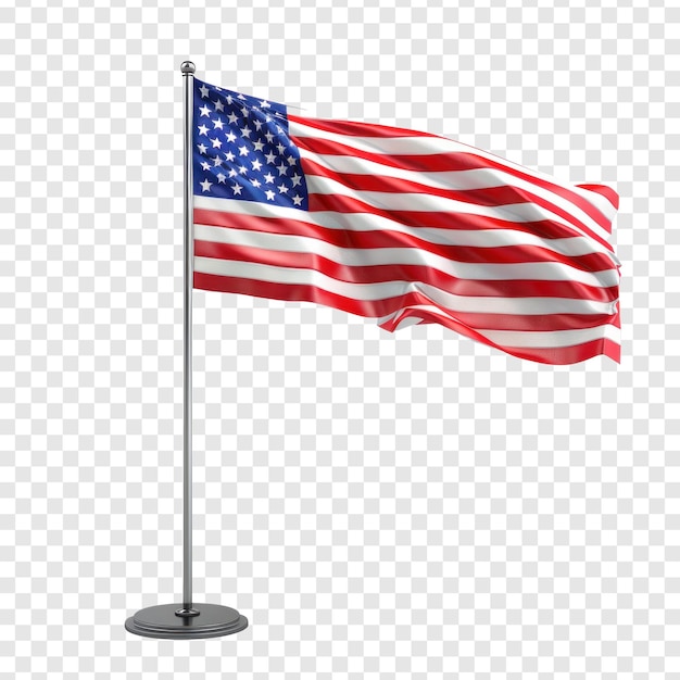 American Flag on Stand Isolated on Transparent Background – Free Stock Photo Download