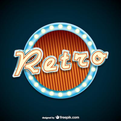 Retro Neon Sign Vector Template – Free Download