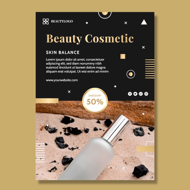 Beauty Cosmetic Vertical Flyer Template – Free Download